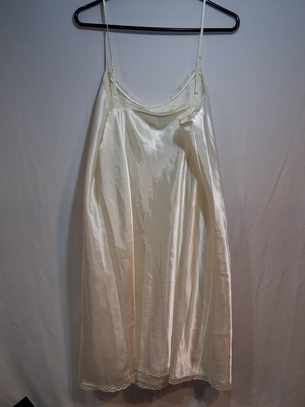 Taylor Ivory Satin Slip with Lace Trim